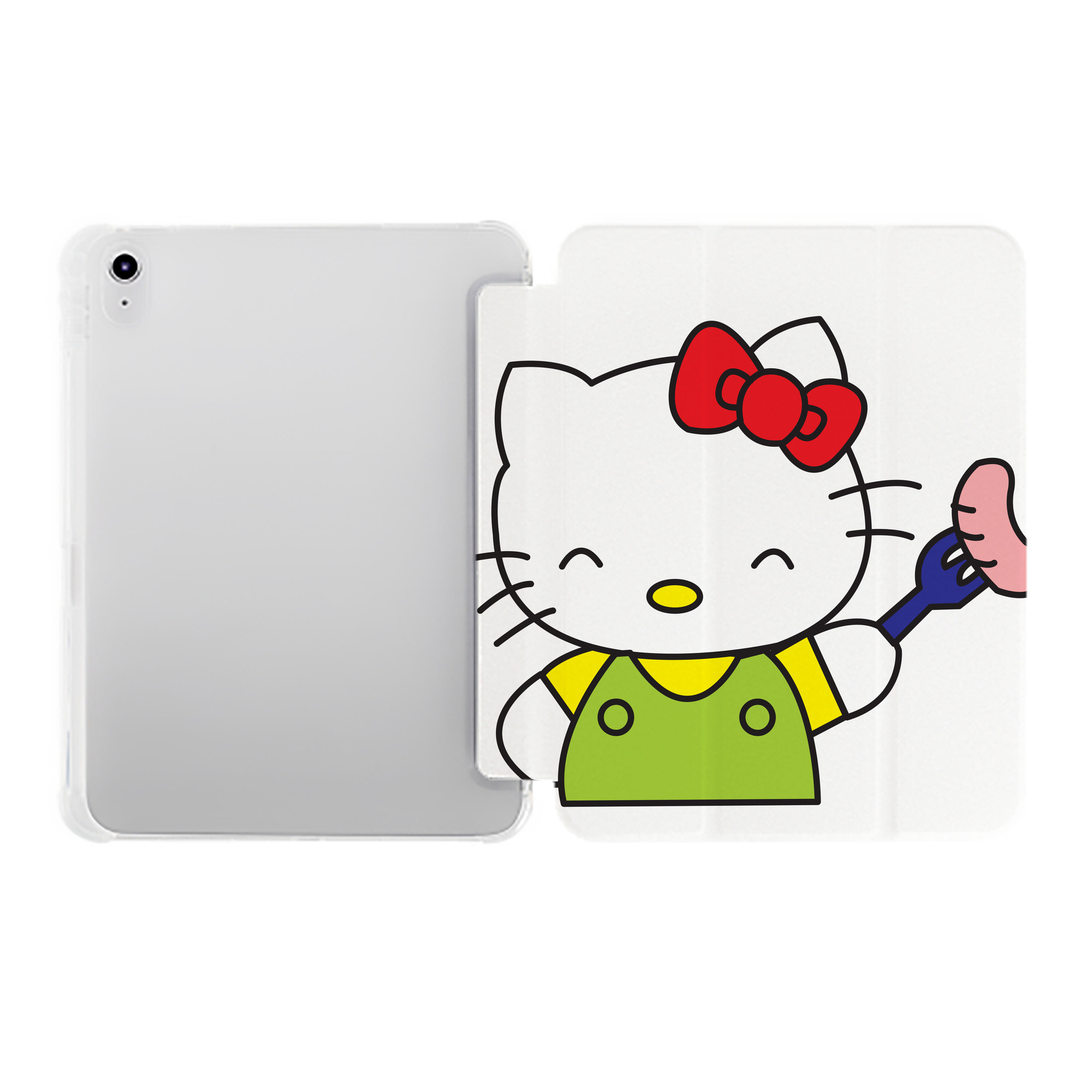 （画像用） Hello Kitty ハローキティ IPad ケース ペン収納付き 三つ折りスタンド PUレザー×シリコン 対応機種9.5/10.5/10.9インチ